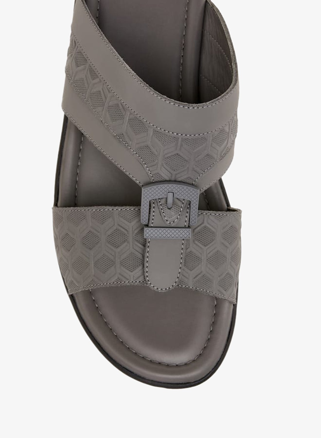 Men Textured Slip-On Arabic Sandals with Buckle Detail