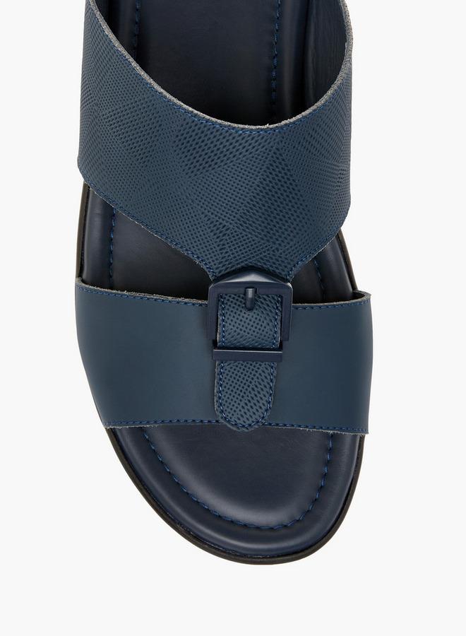 Textured Slip-On Arabic Sandals With Buckle Detail