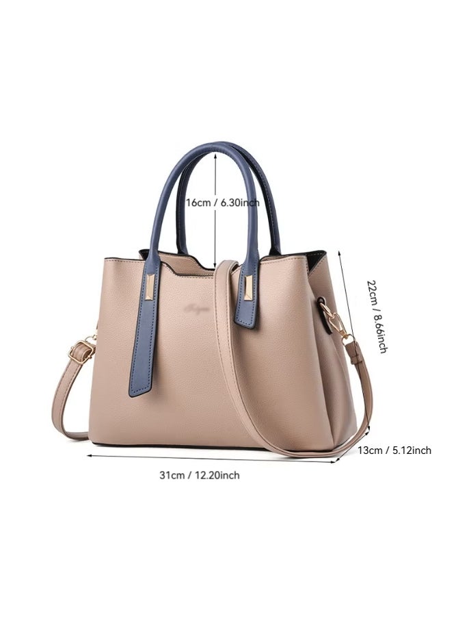 Women's Contrast Color PU Shoulder Bag