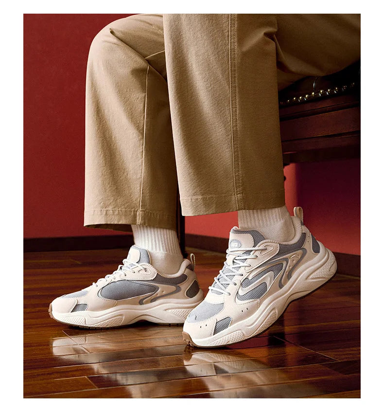 Thick-Sole Retro Sneakers with C37 Cushioning
