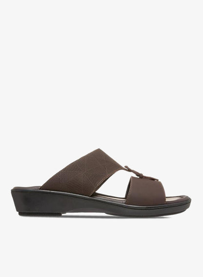 Textured Slip-On Arabic Sandals With Buckle Detail