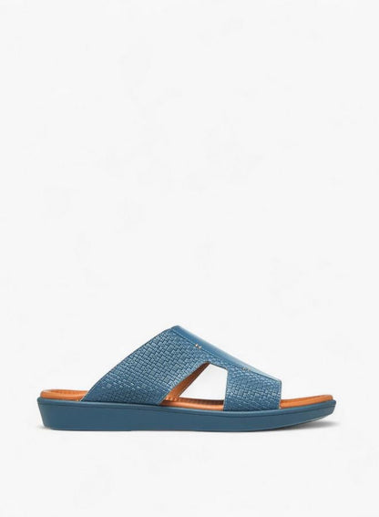 Men Blue Leather Arabic Sandals