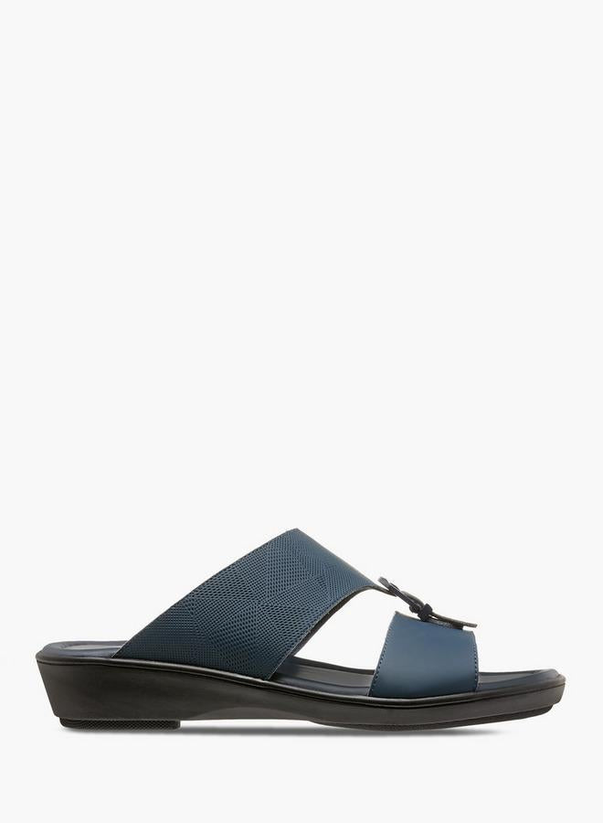 Textured Slip-On Arabic Sandals With Buckle Detail