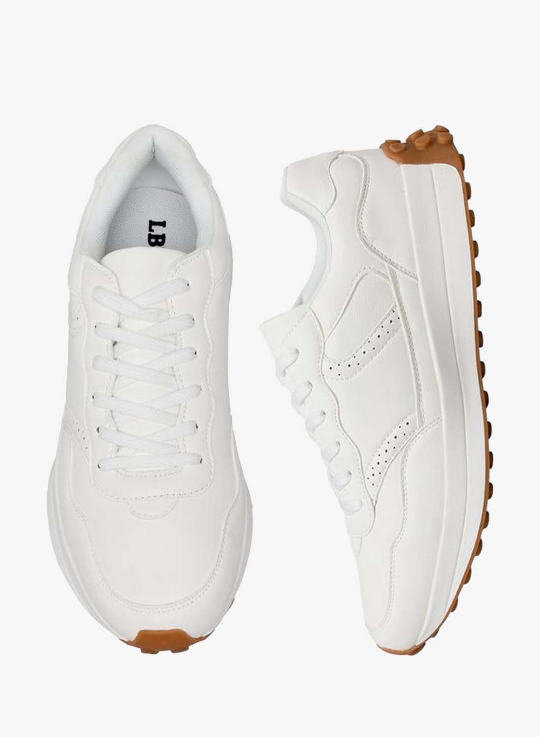 Men Brogue Perforated Lace-Up Ankle Sneakers