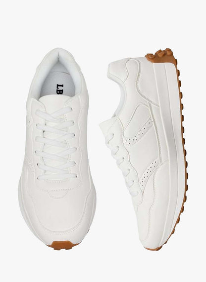 Men Brogue Perforated Lace-Up Ankle Sneakers