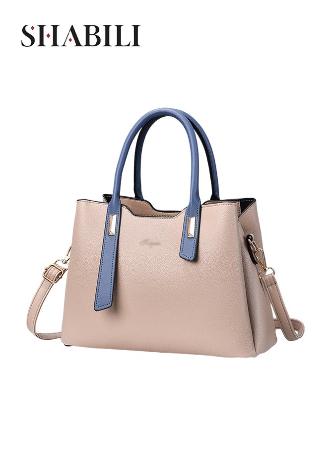 Women's Contrast Color PU Shoulder Bag