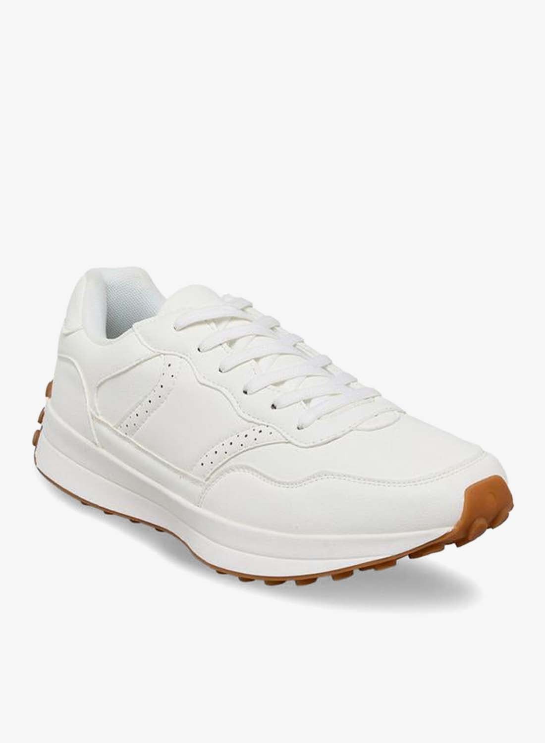 Men Brogue Perforated Lace-Up Ankle Sneakers