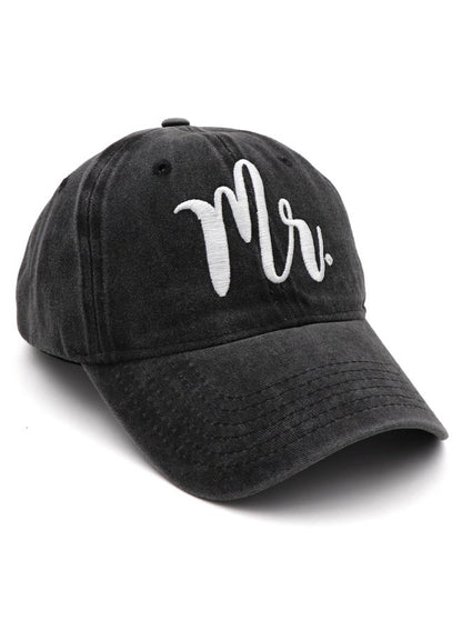 Mr & Mrs Embroidered Baseball Caps | Wedding Gift Set for Couples
