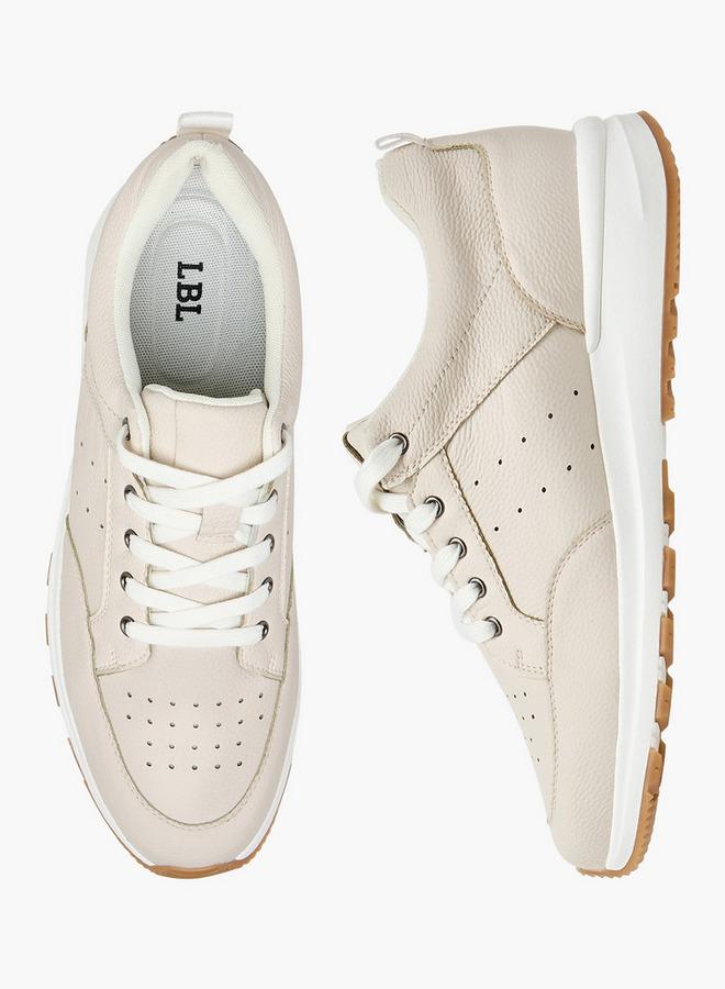 Perforated Sneakers With Lace-Up Closure