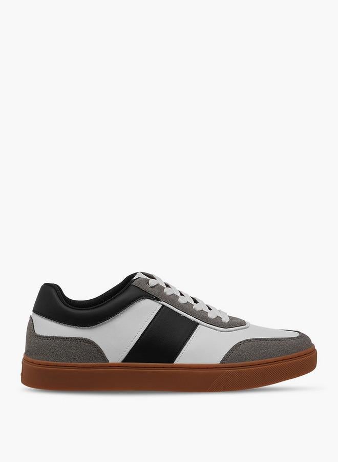 Contrast Panelled Lace-Up Sneakers