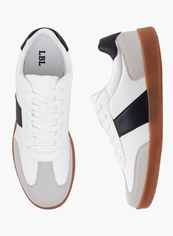 Men Panelled Lace-Up Ankle Sneakers