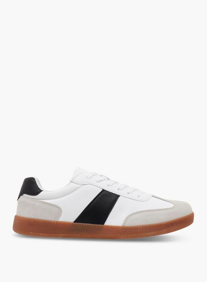 Men Panelled Lace-Up Ankle Sneakers