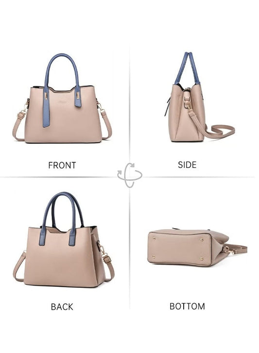 Women's Contrast Color PU Shoulder Bag