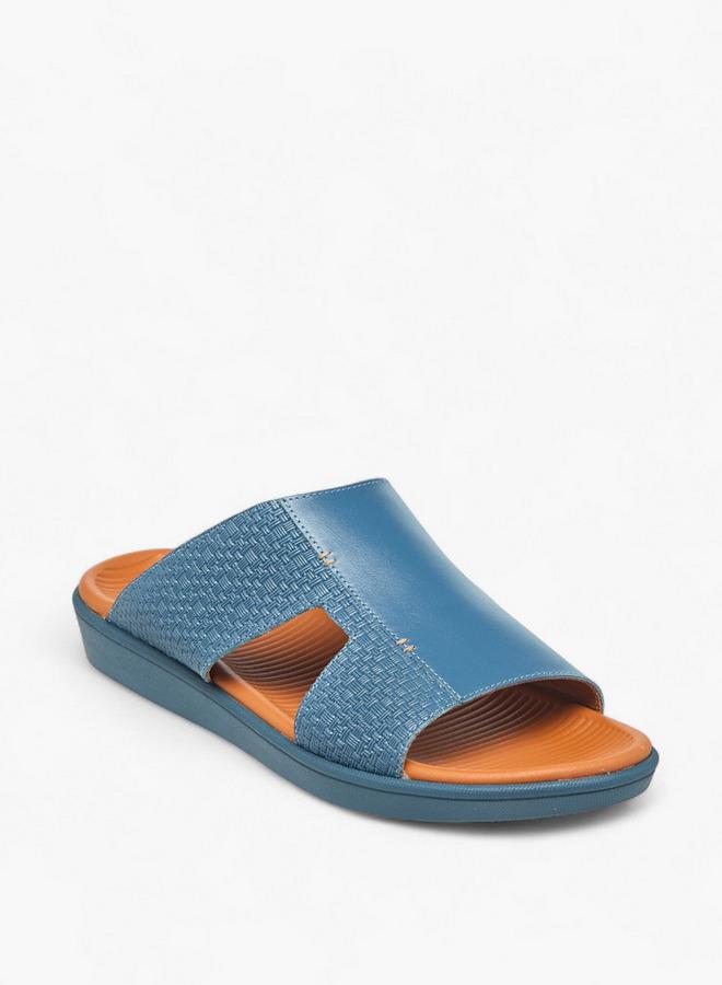 Men Blue Leather Arabic Sandals