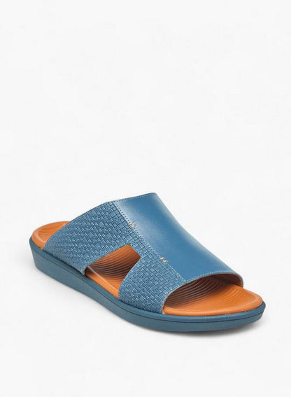 Men Blue Leather Arabic Sandals