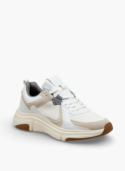 Men Panelled Lace-Up Sneakers