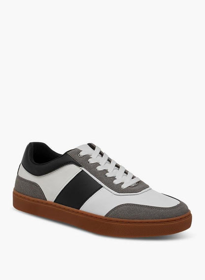 Contrast Panelled Lace-Up Sneakers