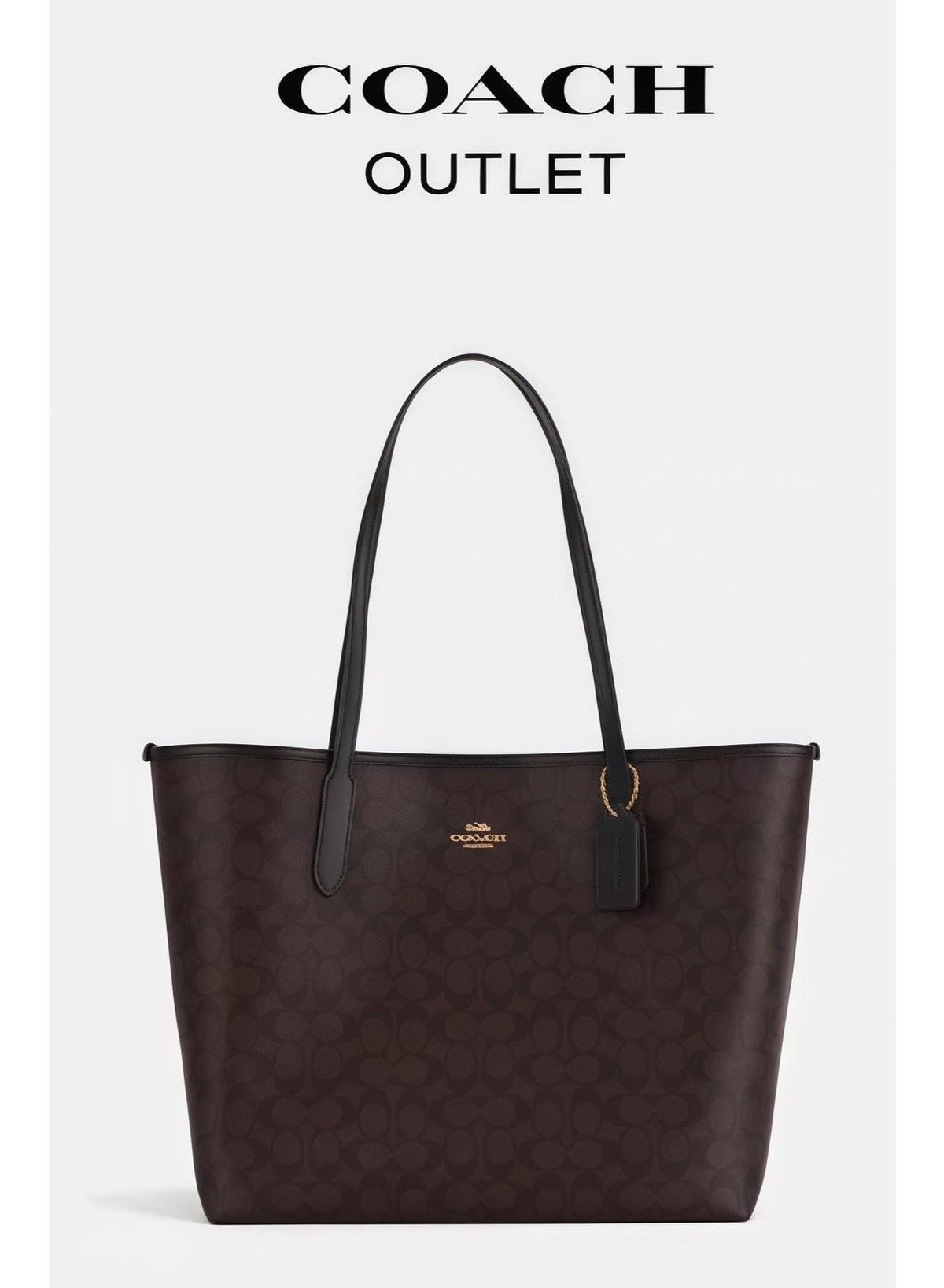 Coach Women's City Tote Bag – Classic Coated Canvas Handbag