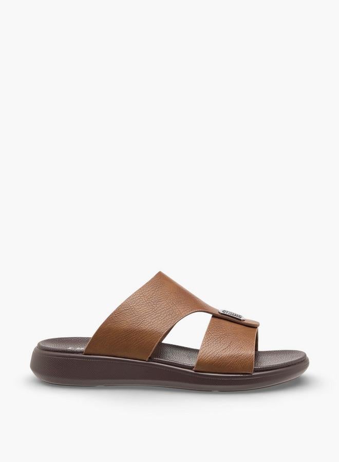 Men Slip-On Arabic Sandals with Metallic Accent