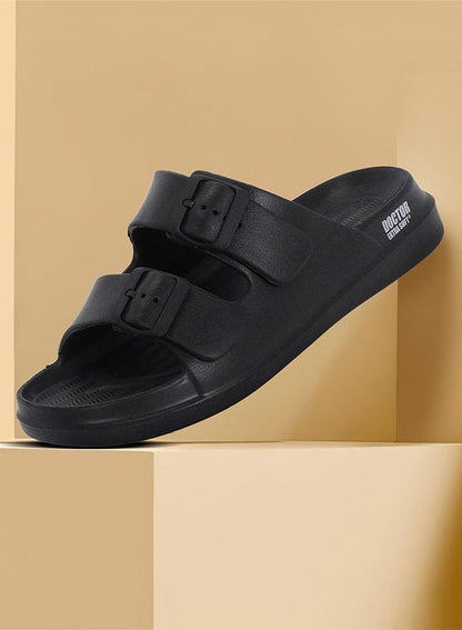 Doctor Extra Soft Men's Cushion Slides D-505 – Adjustable Buckle Sandals