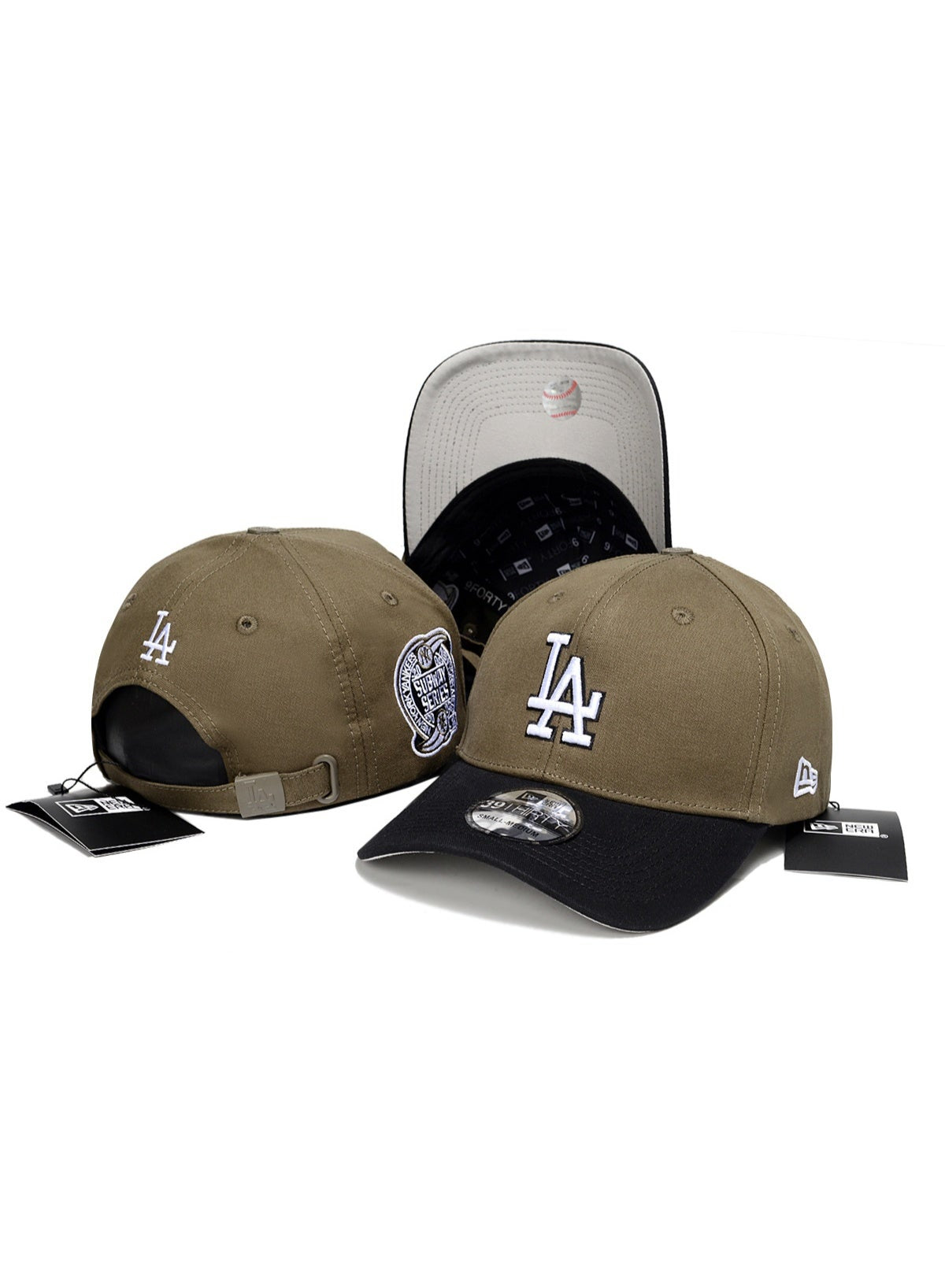 LA Dodgers New Era 39THIRTY Olive & Black MLB Baseball Cap – Subway Series Patch