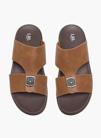 Men Slip-On Arabic Sandals with Metallic Accent