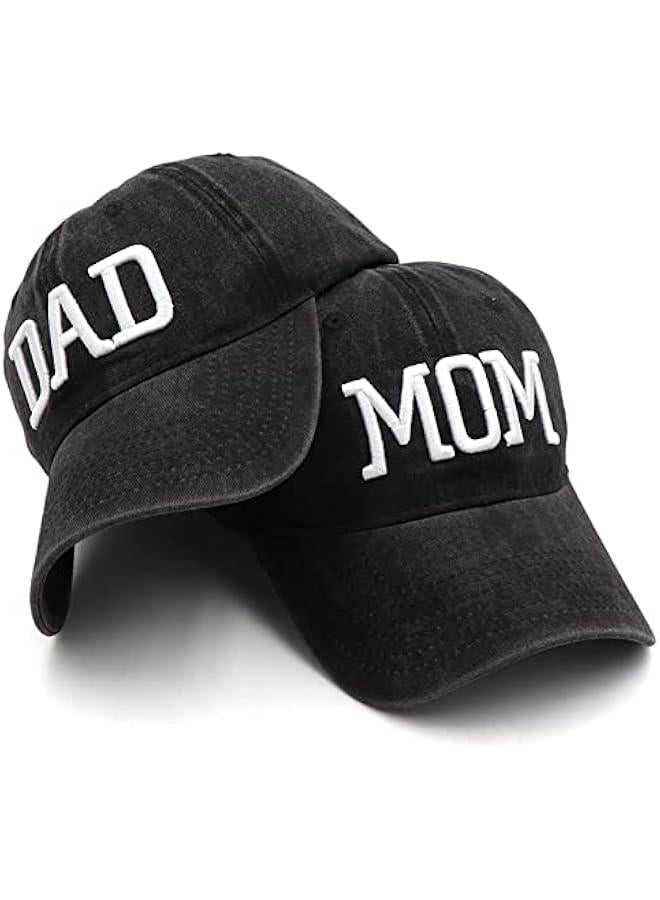 Mom & Dad Embroidered Baseball Caps | Adjustable | Gift for Couples