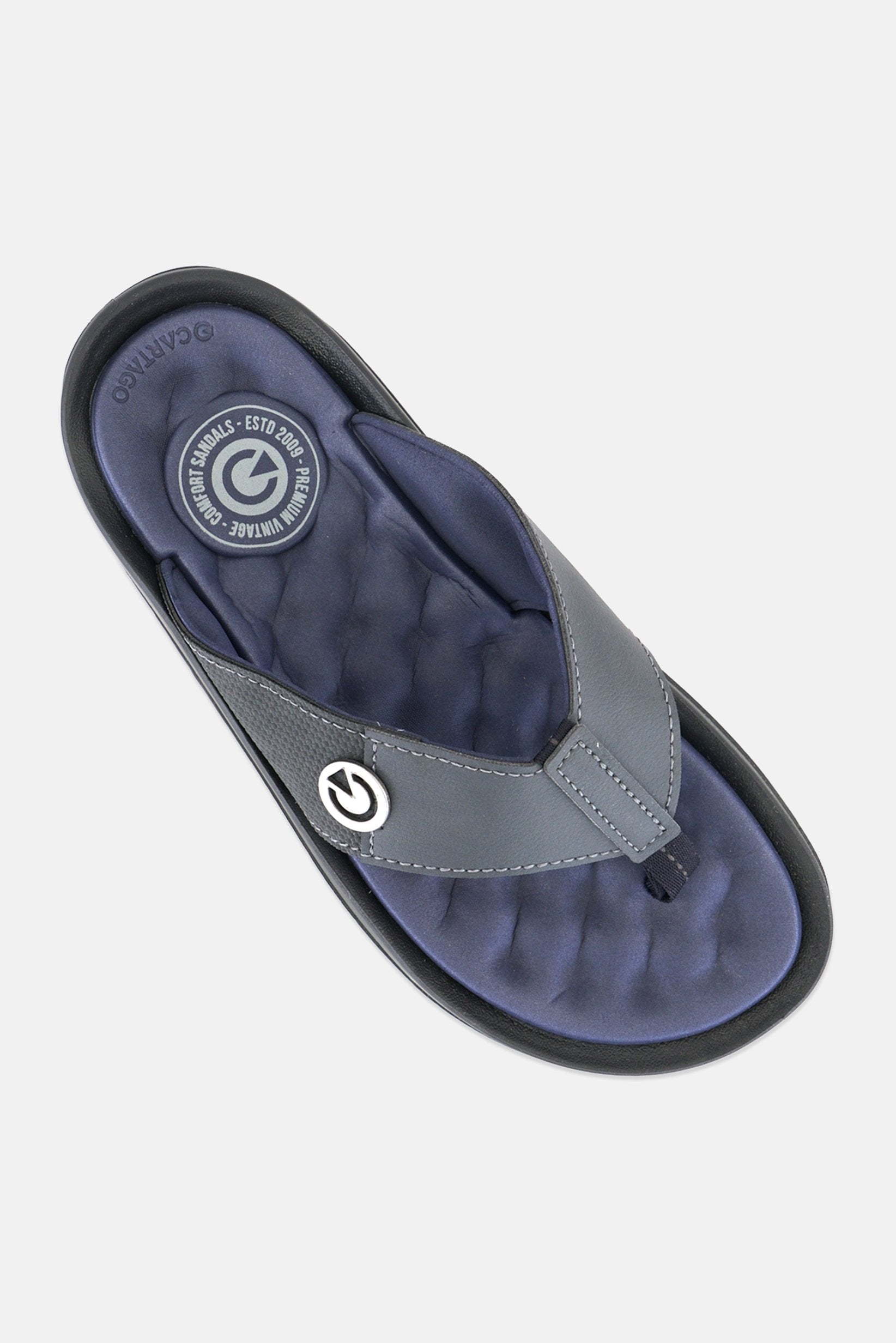 Buy Cartago Men Santorini IV Thong Slip On Slippers, Dark Navy Online