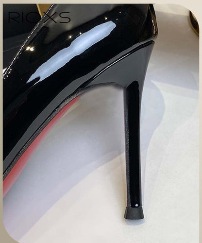 Women's Heeled Pumps, 10cm Patent Leather Pumps, Stiletto High Heels for Women, Closed Pointed Toe High Heels, Patent Leather Pumps, Laides Party Wedding Dress Heels, Slip-on Heeled Shoes,  Classic High Heel Shoes for Professional Outfits/ Work and Daily