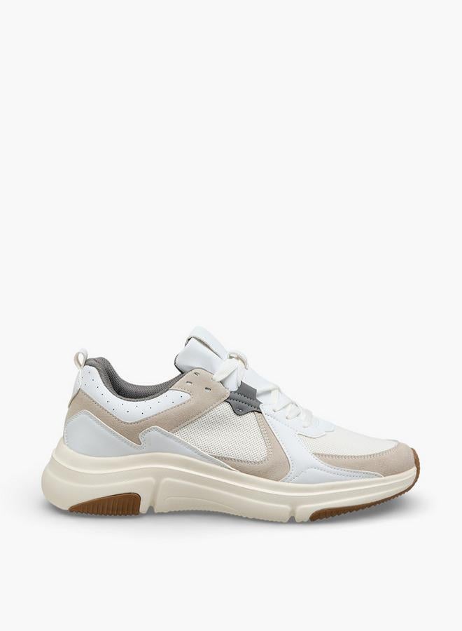 Men Panelled Lace-Up Sneakers