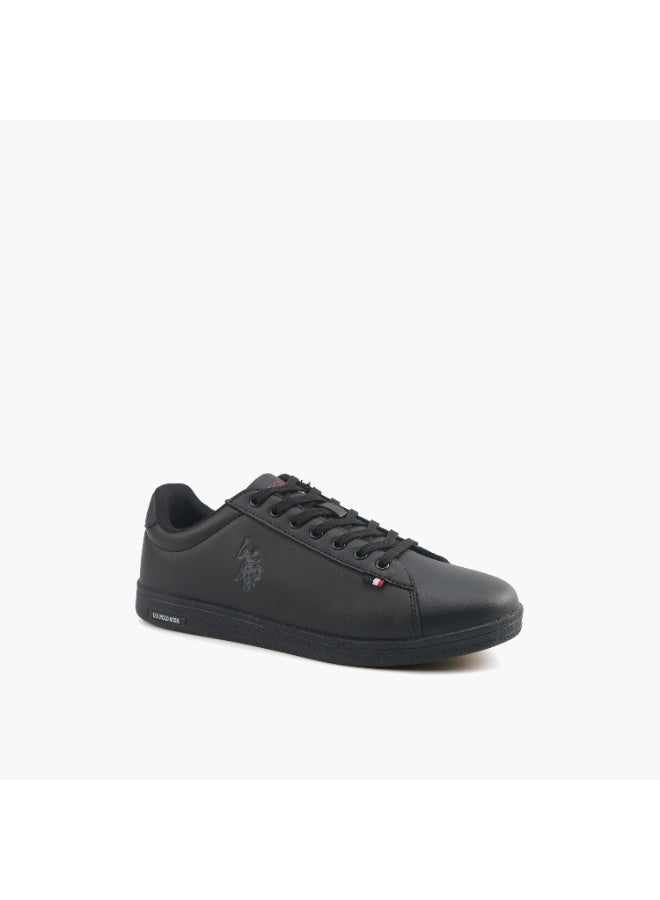 U.S. Polo Assn. Men’s Black COSTA GLB 6FX Sneakers – All-Black Monochrome Classic Lace-Up Shoes