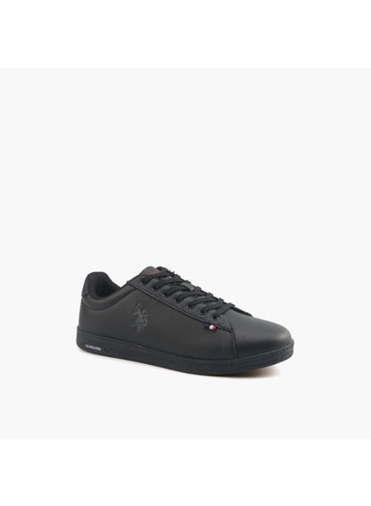 U.S. Polo Assn. Men’s Black COSTA GLB 6FX Sneakers – All-Black Monochrome Classic Lace-Up Shoes