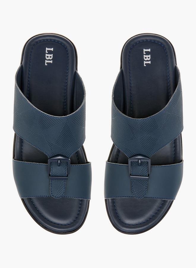 Textured Slip-On Arabic Sandals With Buckle Detail