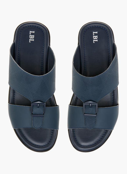 Textured Slip-On Arabic Sandals With Buckle Detail