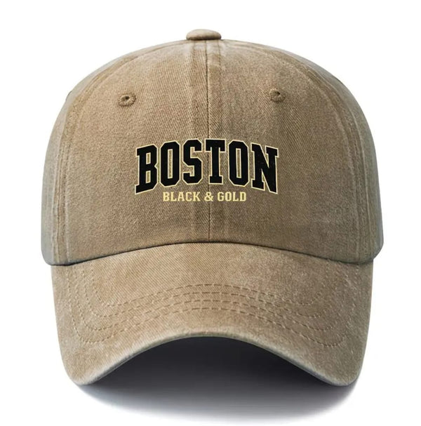 Boston Black & Gold Baseball Cap – Khaki