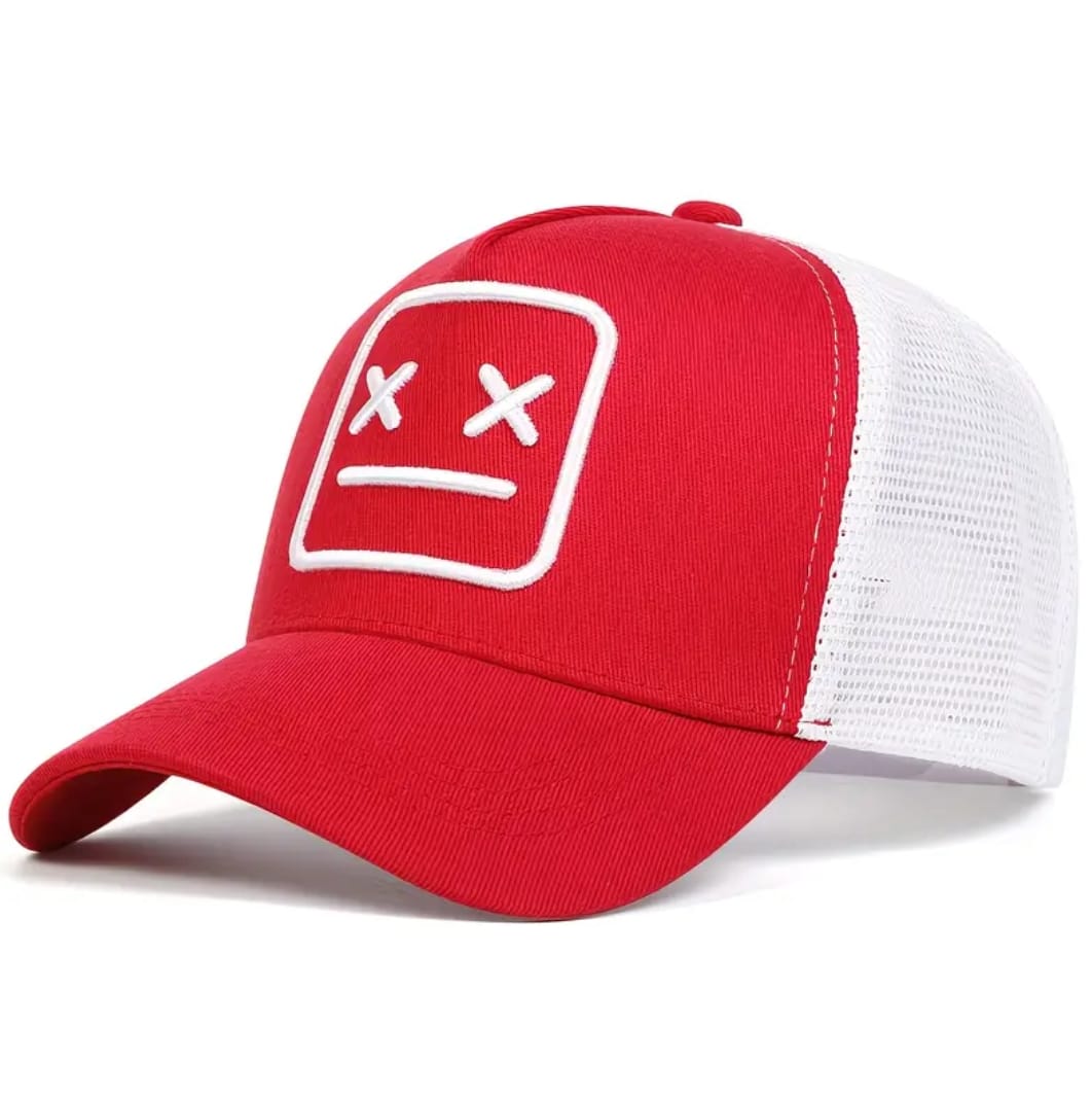XX Sad Face Trucker Cap – Red/White