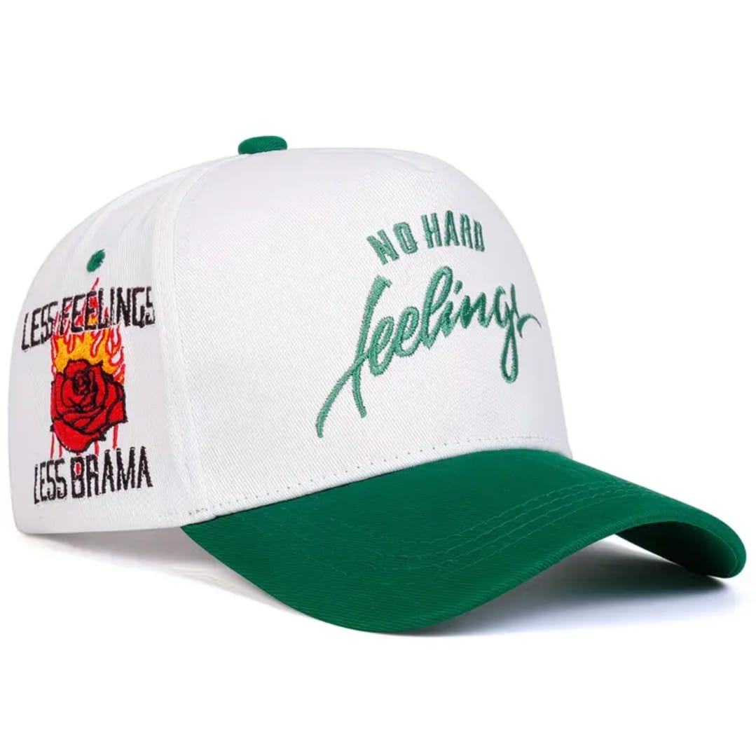 No Hard Feelings Cap – White & Green