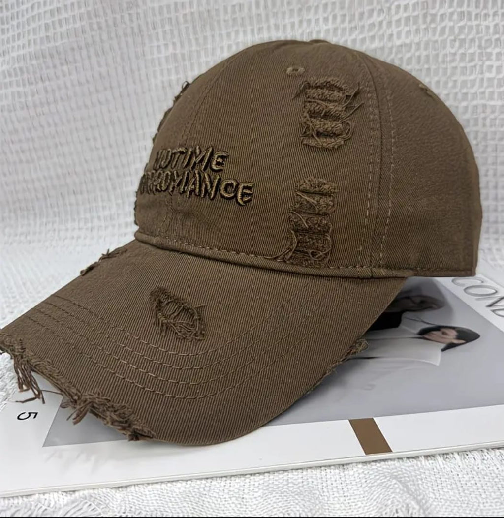 No Time For Romance Distressed Cap – Khaki
