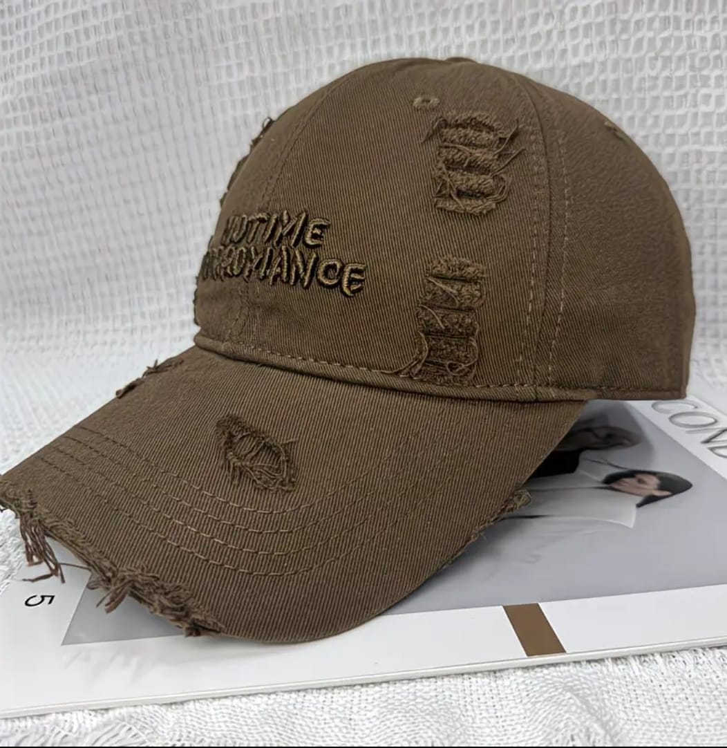 No Time For Romance Distressed Cap – Khaki