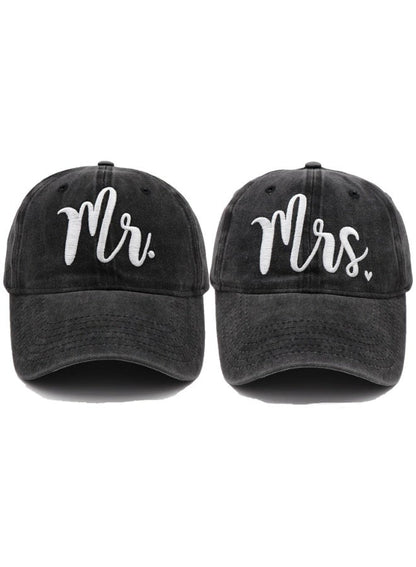 Mr & Mrs Embroidered Baseball Caps | Wedding Gift Set for Couples
