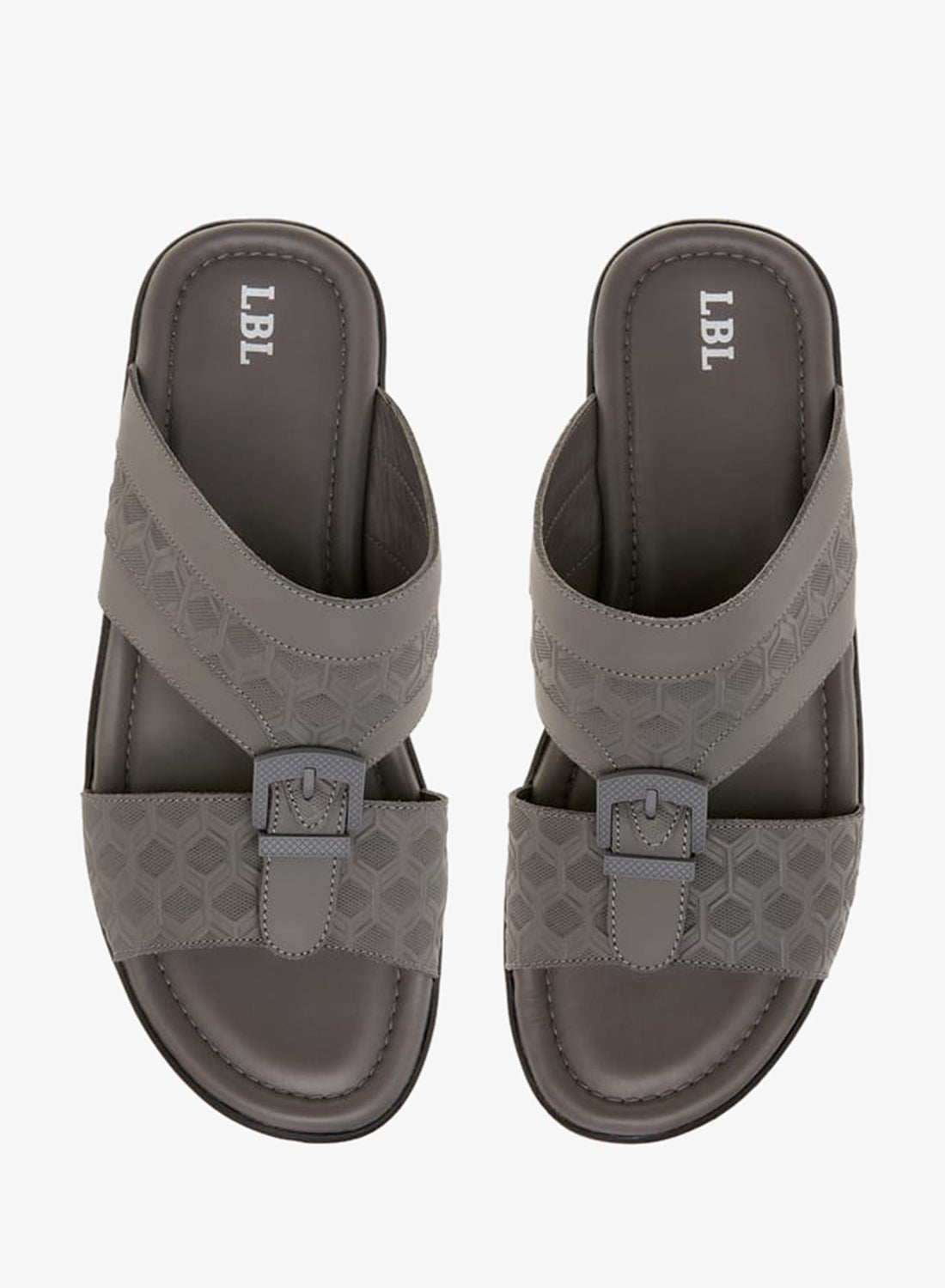 Men Textured Slip-On Arabic Sandals with Buckle Detail