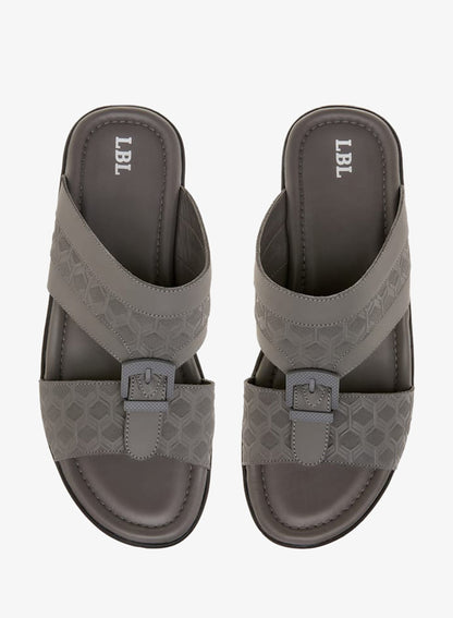 Men Textured Slip-On Arabic Sandals with Buckle Detail