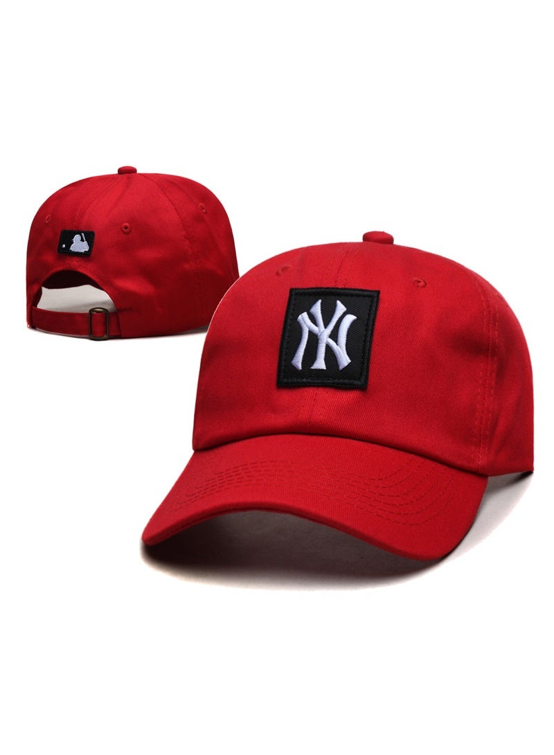 New Era MLB New York Yankees Red Dad Hat – Black Patch & White NY Logo