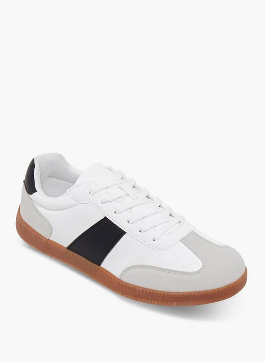 Men Panelled Lace-Up Ankle Sneakers