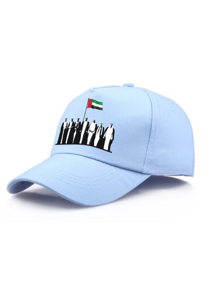 UAE National Day Pure Cotton Cap | Sky Blue | Printed Logo | Unisex