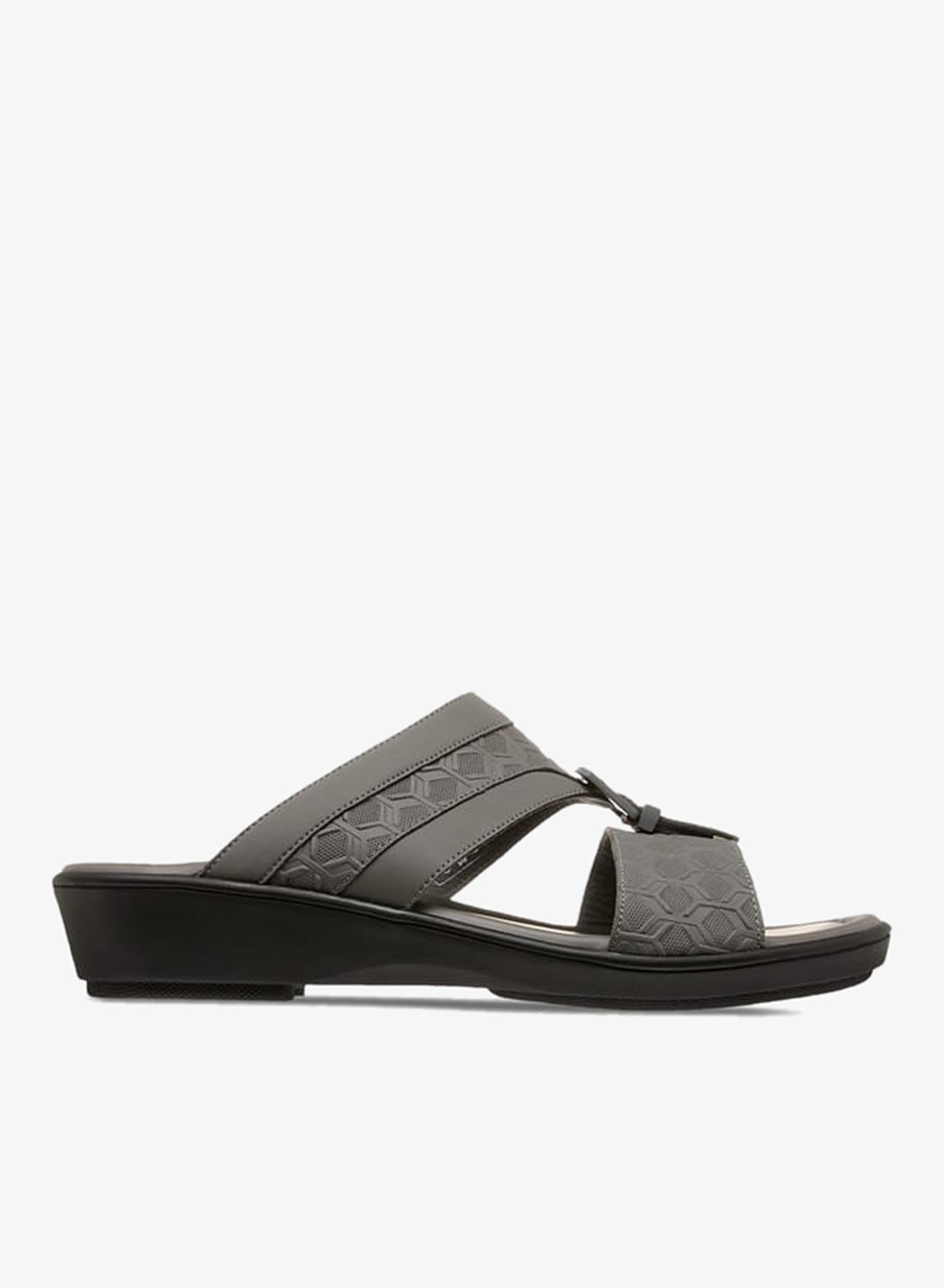 Men Textured Slip-On Arabic Sandals with Buckle Detail