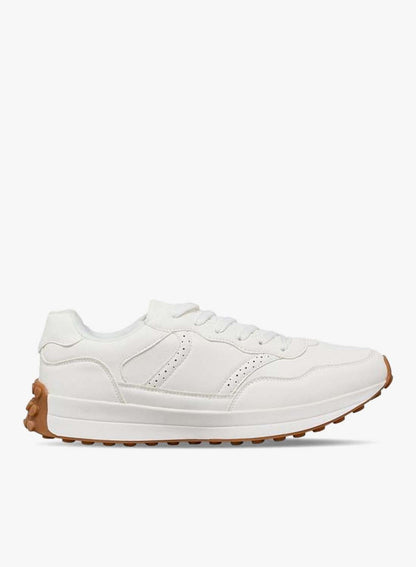 Men Brogue Perforated Lace-Up Ankle Sneakers