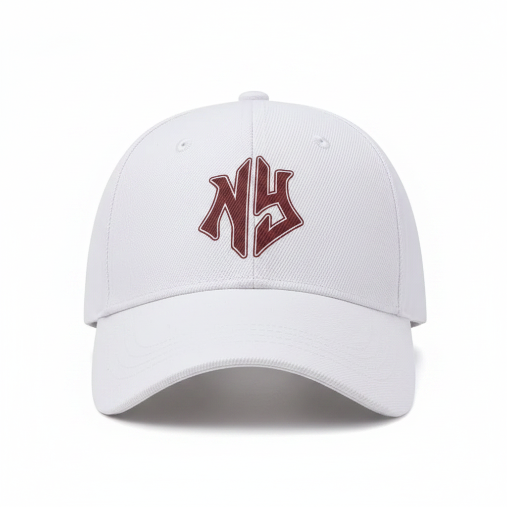 NY Baseball Cap White – front view