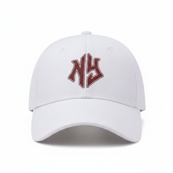 NY Baseball Cap White – front view