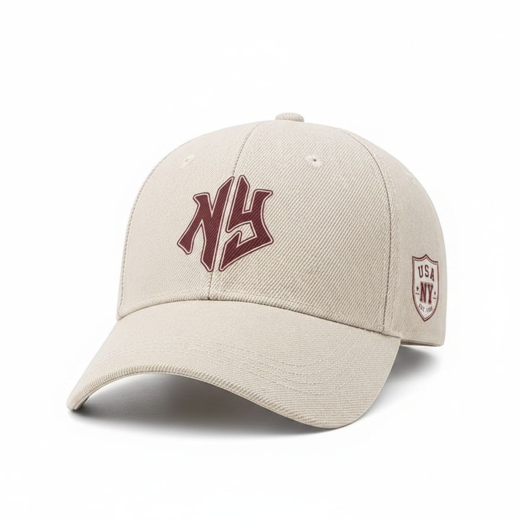 NY Baseball Cap Beige – front view